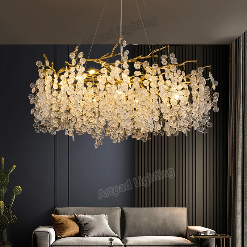 Clear Light Ice Crystal LED Tree Branch Chandelier