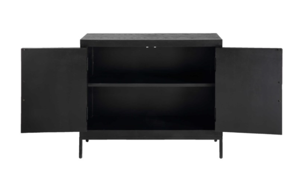 Black Two Door Narrow Cabinet - Image 3