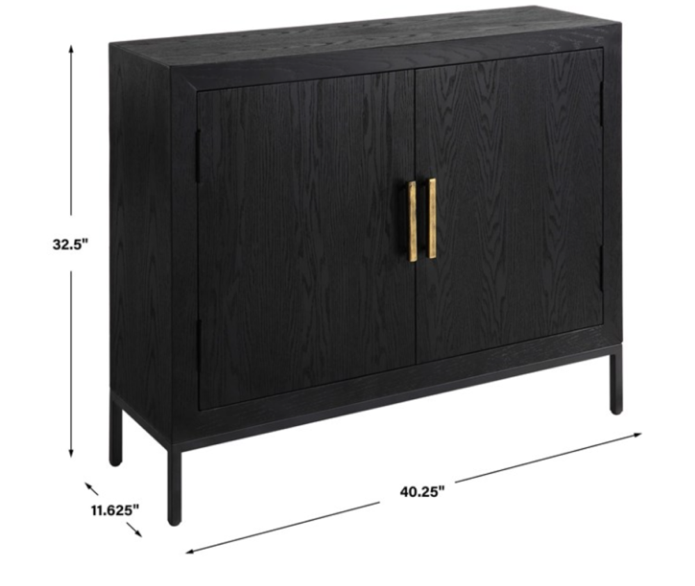 Black Two Door Narrow Cabinet DIMENSION