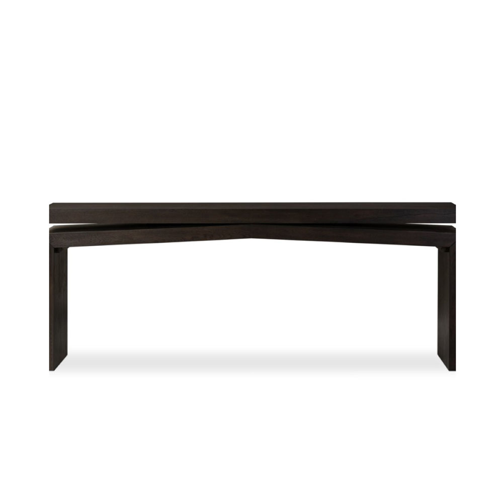 Smoked Black Oak Sofa Table Console