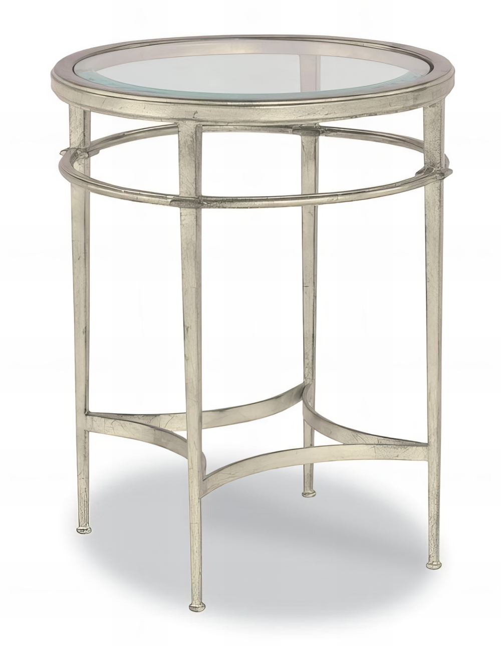 19th Century Silver Leaf Iron & Glass End Table - Image 2